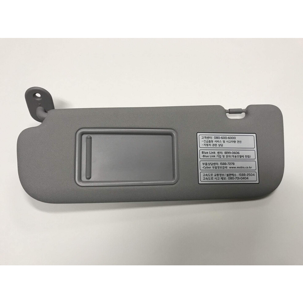 Hyundai Motors OEM Genuine 852103X000TX Gray Driver Left Inside Sun Visor 1-pc For 2011 ~ 2014 Hyundai Elantra : Avante MD