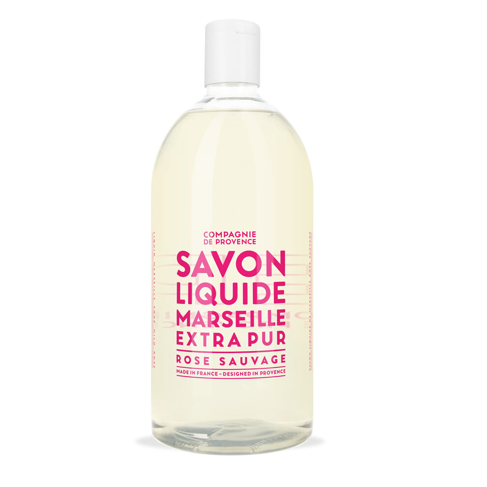 La Compagnie De Prov Compagnie De Provence Savon De Marseille Extra Pure Liquid Soap - Wild Rose - 33.8 Fl Oz Plastic Bottle Refill