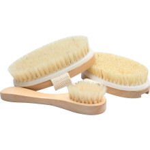 Essential Living: 3 -teiliges trockenes Pinsel -Spa -Kit - 1 Gesichtsbrste 2 Krperpeelungsbrsten und ein Baumwollbeutel - Krper- und Hautpfle