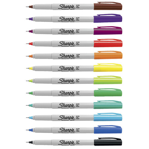 Sharpie SHARPIE 37172 Ultra Fine Point Permanent Marker  Assorted Colors  12 Count (37172) 1