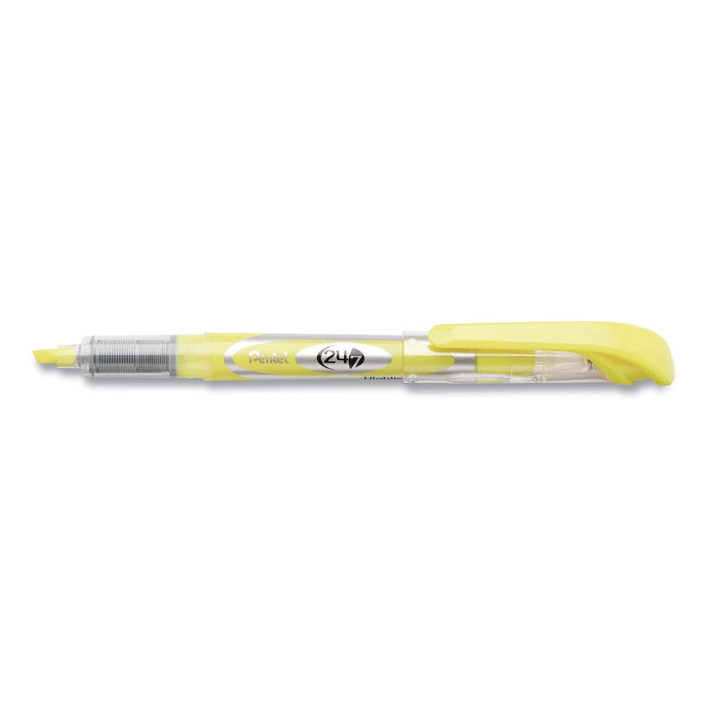 Pentel SL12G 24/7 Highlighter  Chisel Tip  Bright Yellow Ink  Dozen