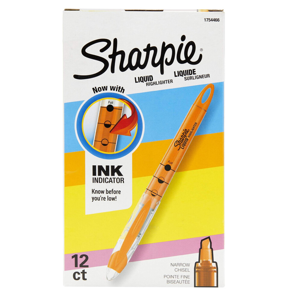 SHARPIE Accent Accent Liquid Pen Style Highlighter  Chisel Tip  Fluorescent Orange  12/Pack (1754466)