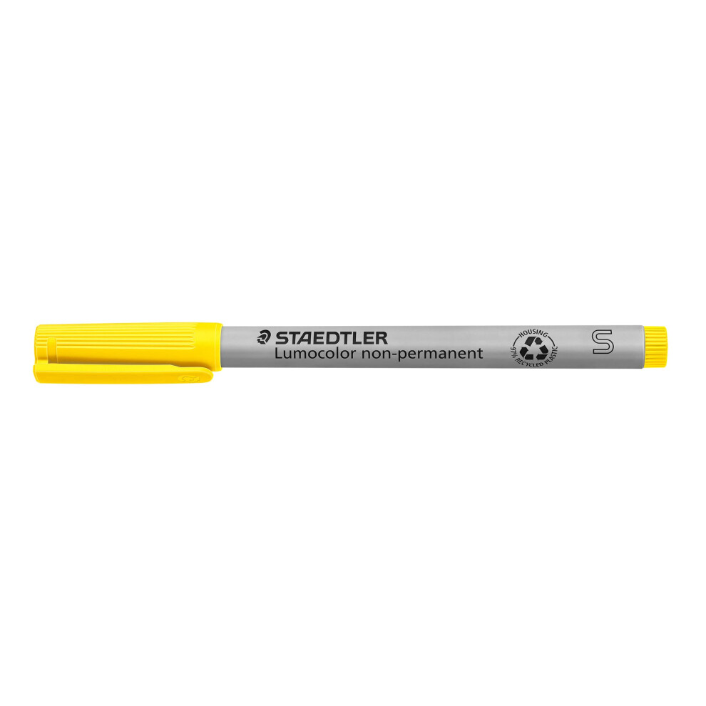 STAEDTLER 311-1 Lumocolor Universal Non Permanent Superfine Pens - Yellow  Pack of 10