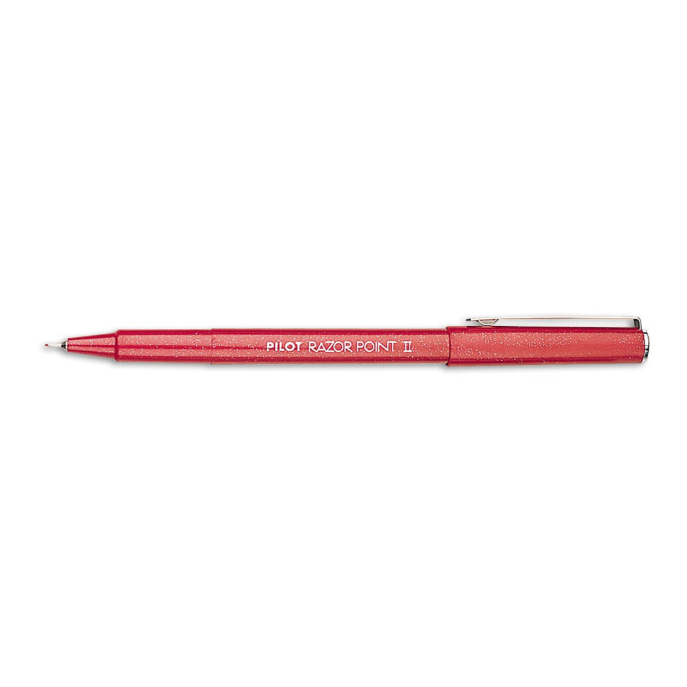 Pilot 11011 Razor Point II Micro Fine Marker Pen  Red Ink.2mm  Dozen