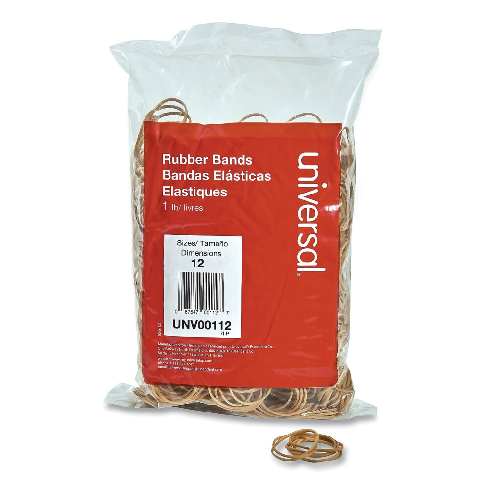 Universal UNV00112 0.04 in. Gauge Size 12 Rubber Bands - Beige (2500/Pack)