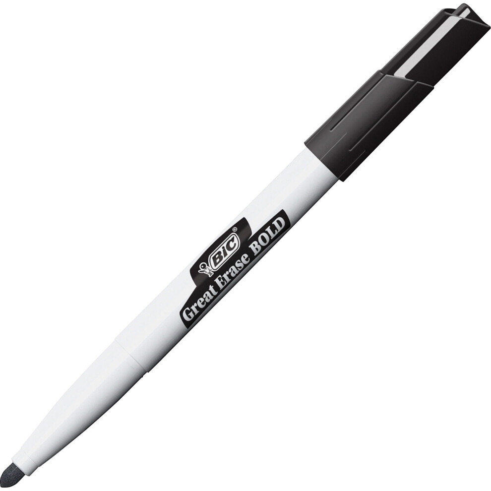 BIC Intensity Bold Dry Erase Marker  Fine Point  Black  12 Pack