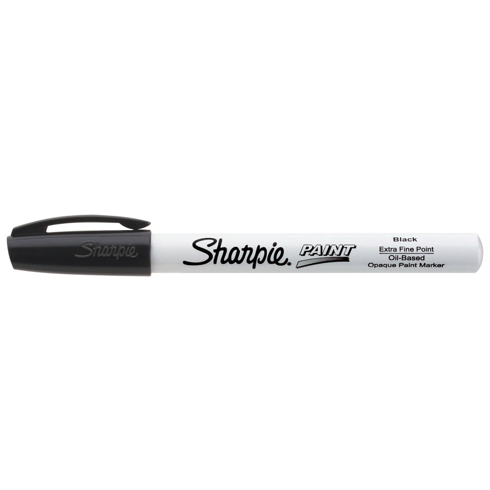 SHARPIE Oil-Based Paint Marker  Extra Fine Point  Black  1 Count - Great for Rock Painting (35526)