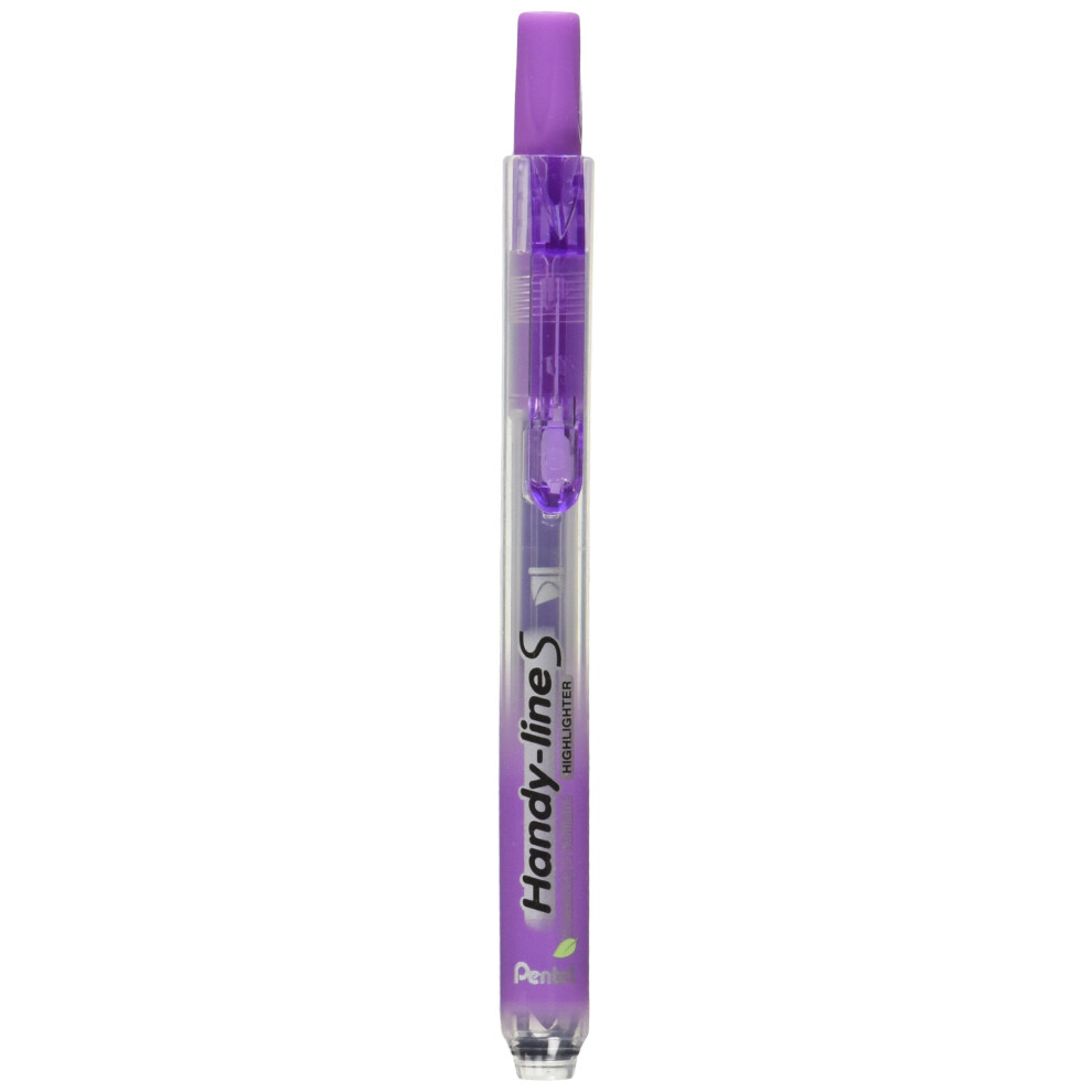 Pentel Handy-Line S Retractable and Refillable Chisel Tip Highlighter  Violet Ink  Box of 12 (SXS15-V)