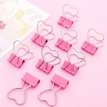 Clip rose coeur creuse hollow out metal clips notes lettre de papeille de paperons de bureau de bureau