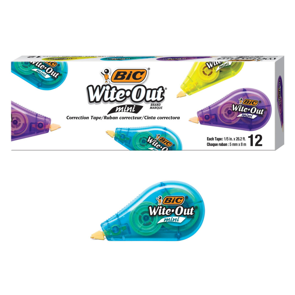 BIC Wite Out Mini Correction Tape  White  Pack Of 12 Dispensers