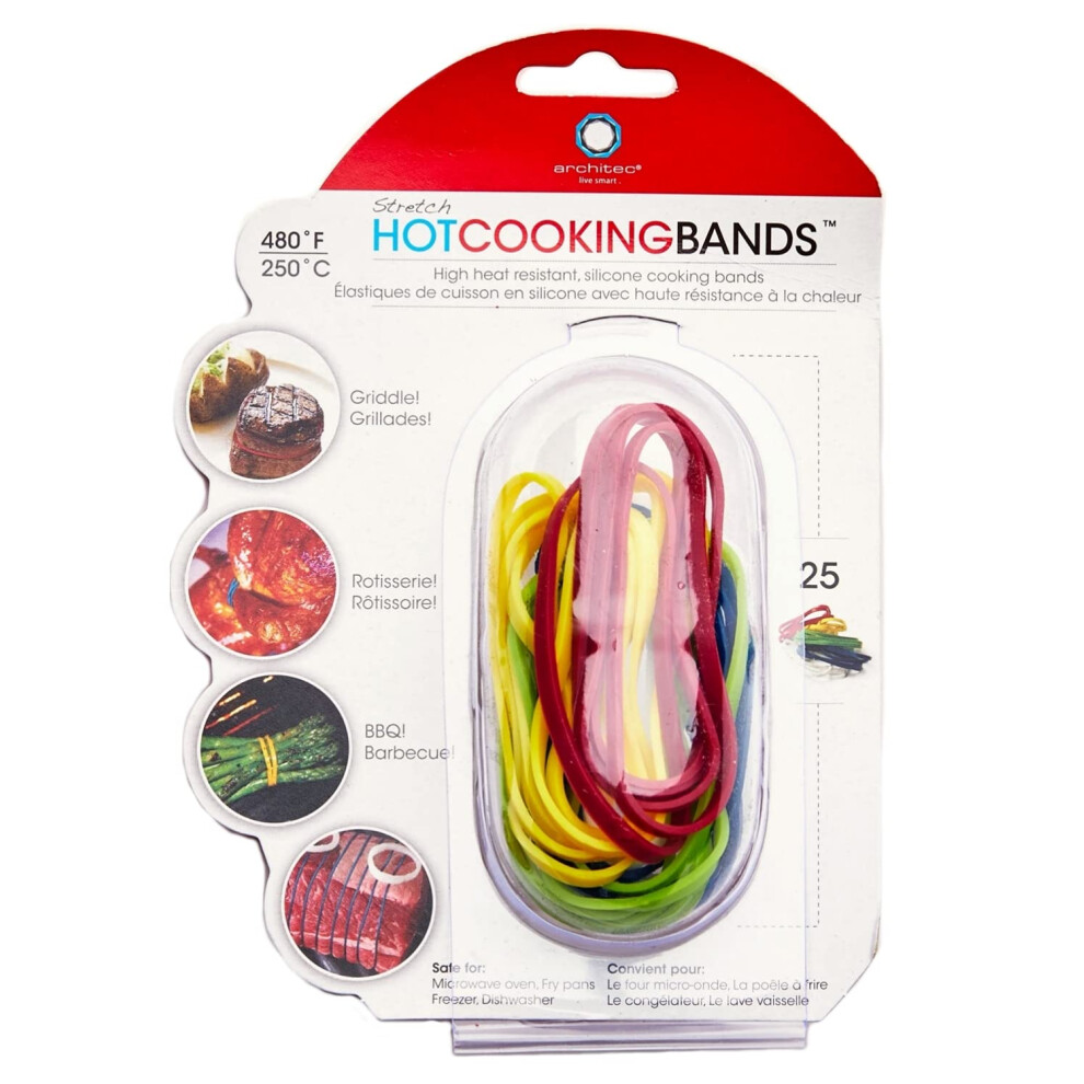 HIC Kitchen Architec Stretch Cooking Trussing Bands  Medical-Grade Silicone  Set of 25