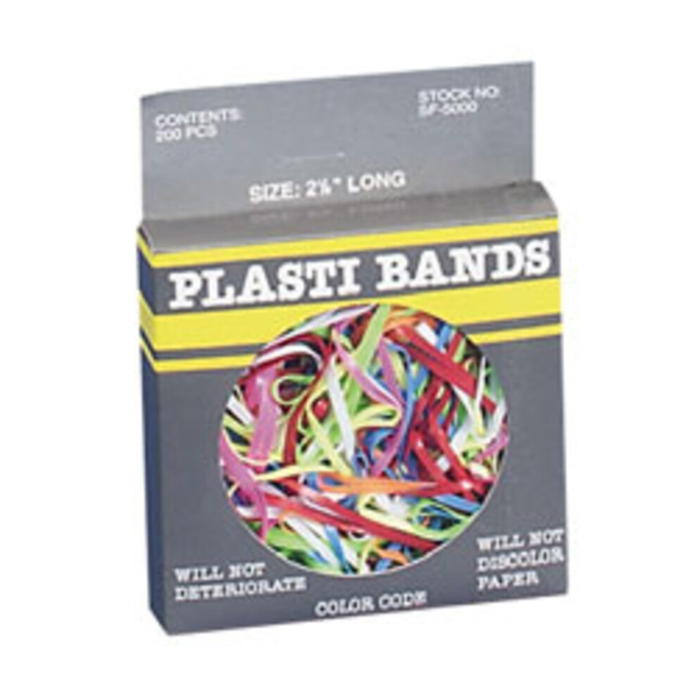 Baumgartens 2-1/8-inch Plastibands (BAUSF5000) Assorted Colors  200 Pieces