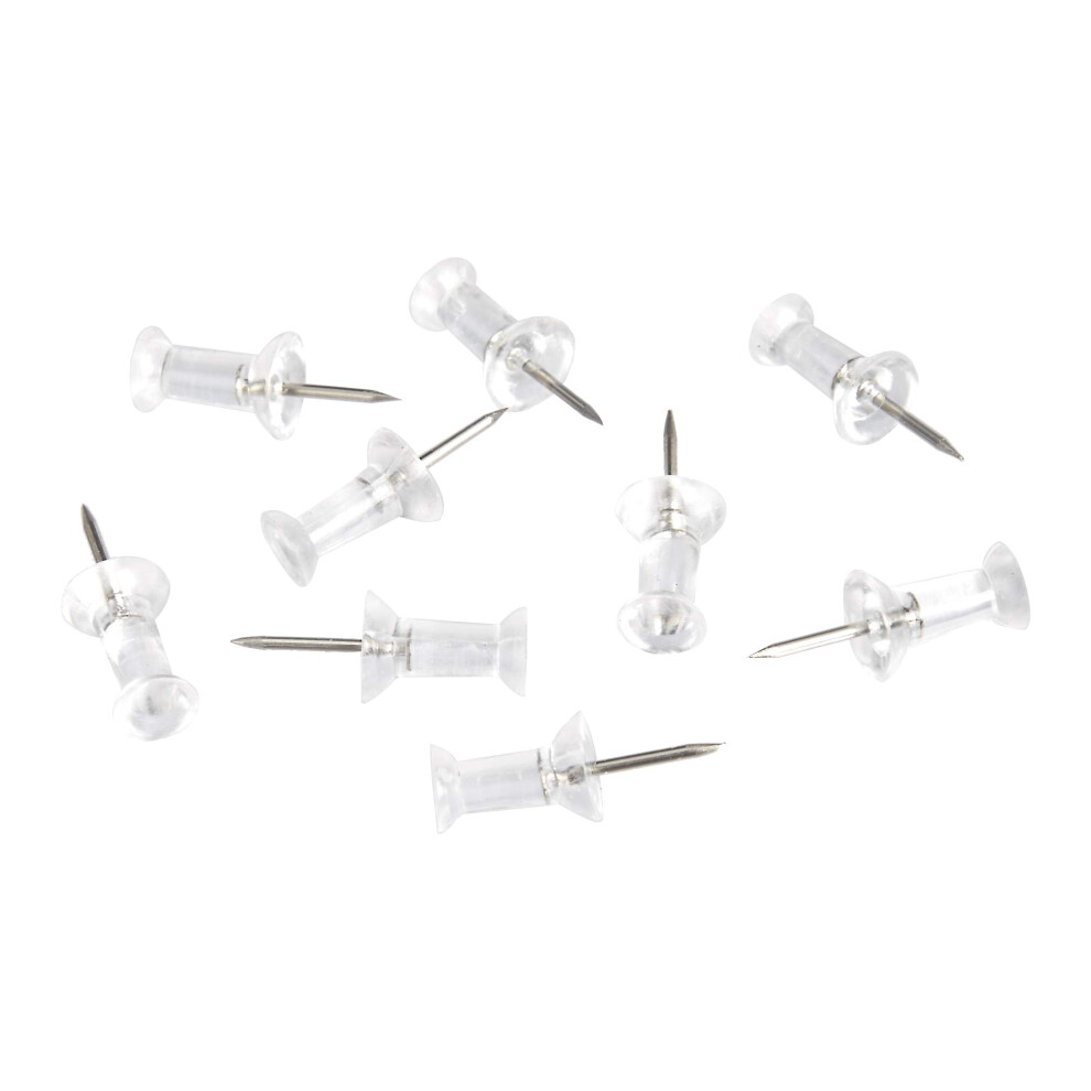 Amazon Basics Push Pins Tacks  Clear Plastic Head  Steel Point  200-Pack