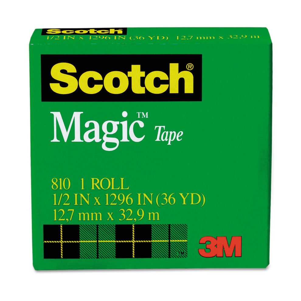 Scotch 810121296 Magic Tape  1-Inch Core  1/2-Inch x1296-Inch  1/PK  Transparent