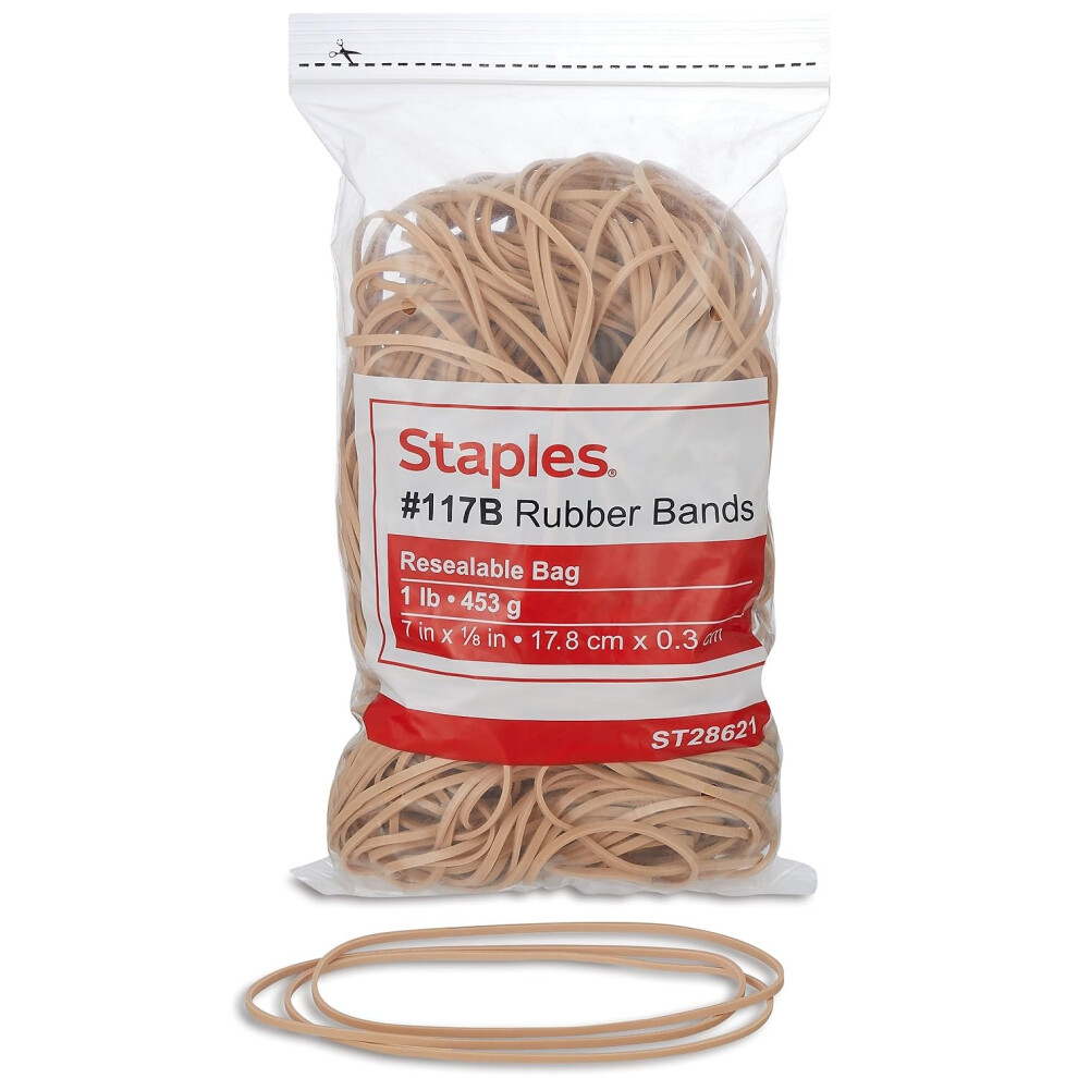 Staples Rubber Bands  Size #117B  (1 Lb)