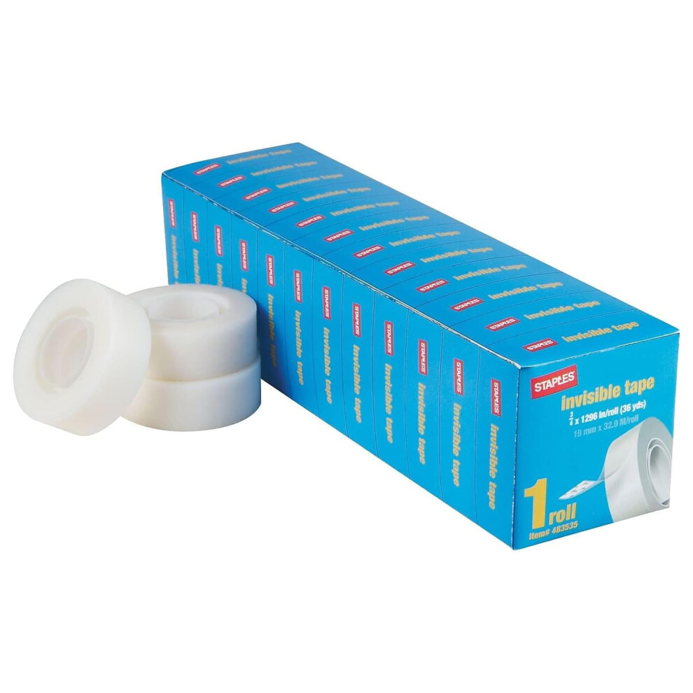 STAPLES 52477-P12 Invisible Tape 12 Pack (Each 36 Yards)