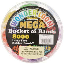 Beadery Mega Spand med bånd - 8 000 neon-multifarvede loombånd latexfri til håndværk og Wonder Loom-projekter