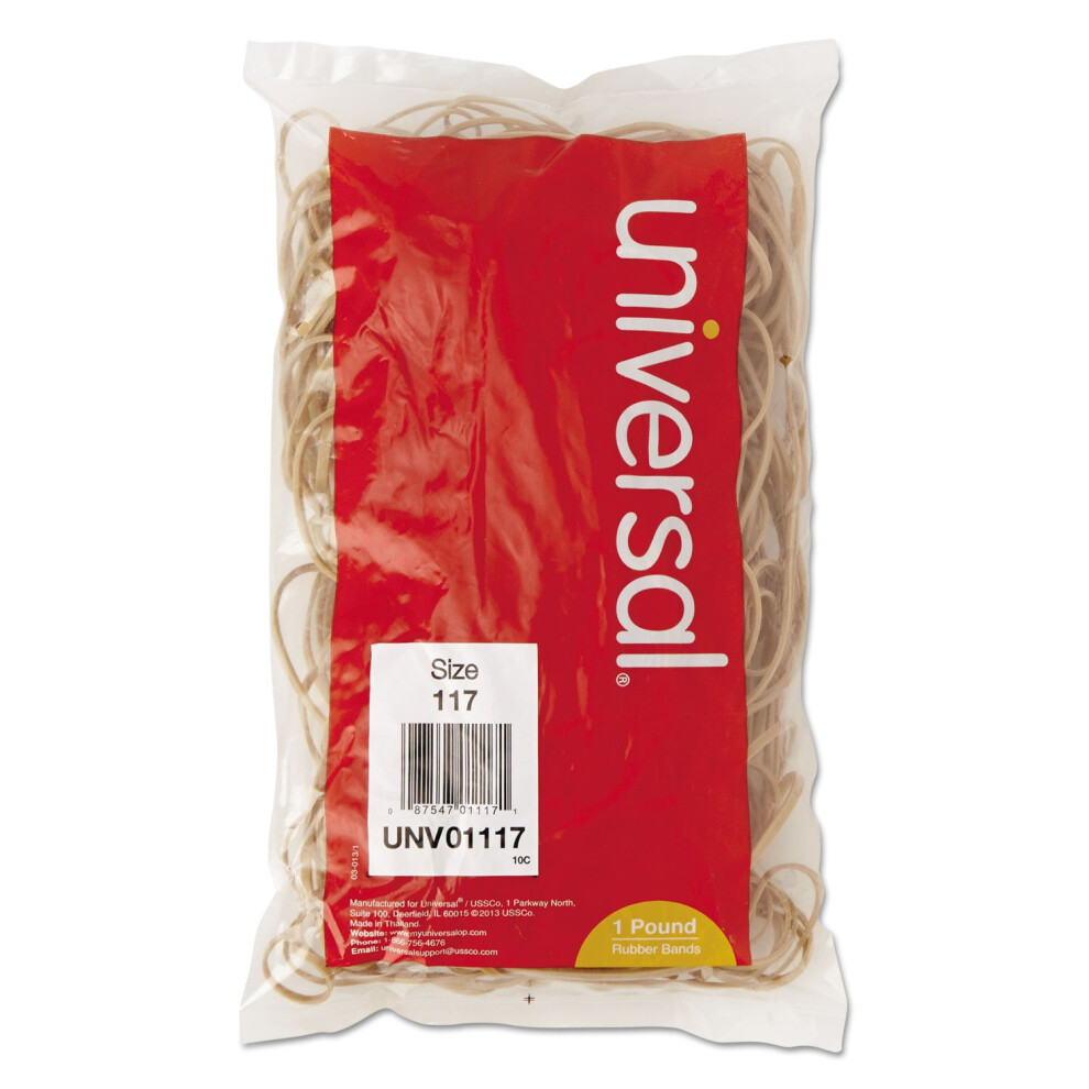 Universal UNV01117 0.06 in. Gauge Size 117 Rubber Bands - Beige (210/Pack)