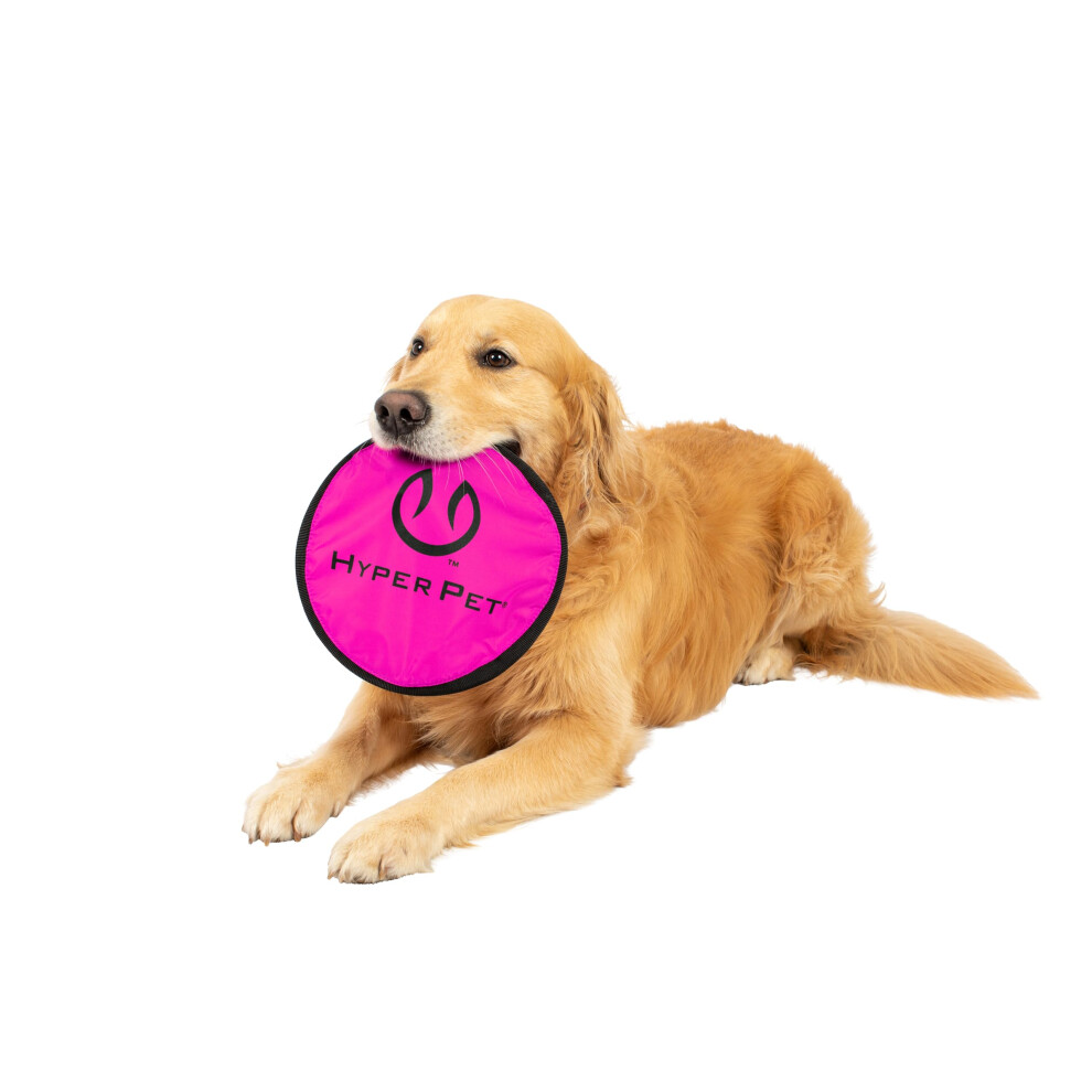 Hyper Pet Flippy Flopper Dog Frisbee Interactive Dog Toys [Flying Disc Dog Fetch Toy - Floats in Water & Safe on Teeth] (Colors Will Vary)