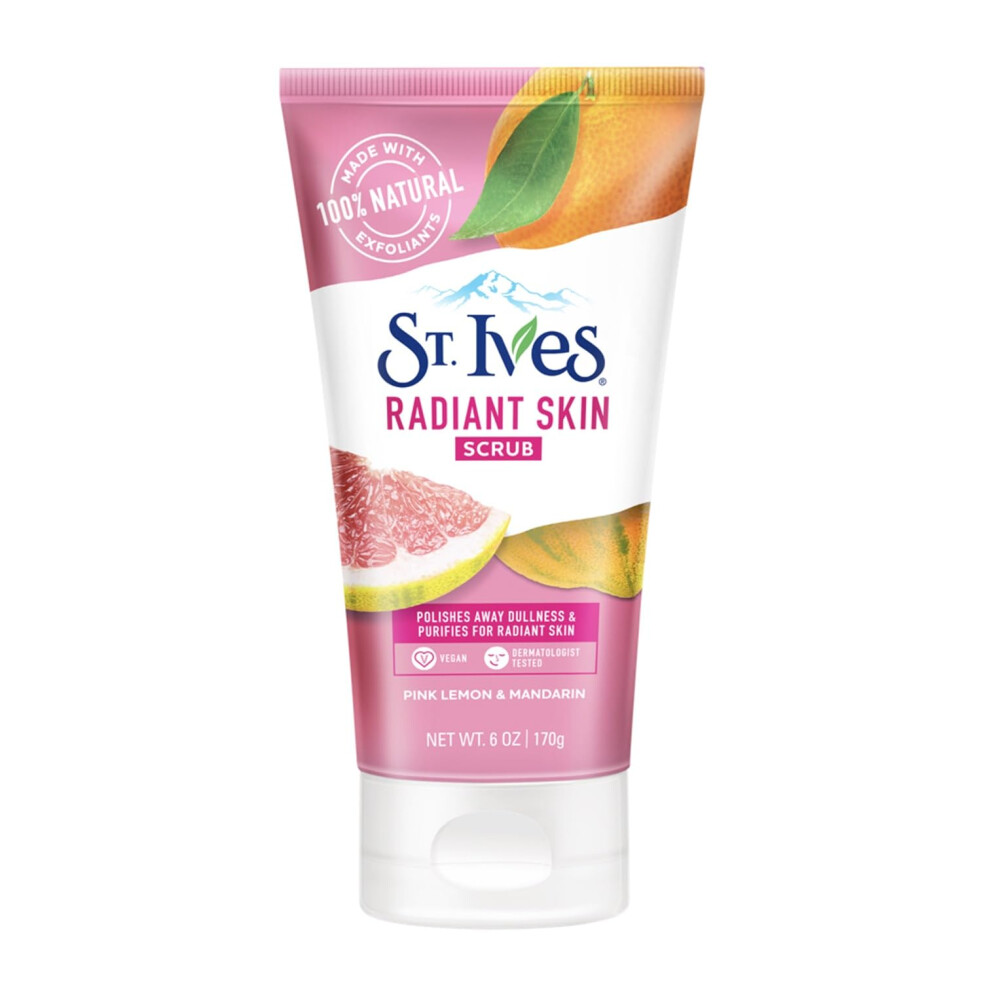 St. Ives Radiant Skin Face Scrub  Pink Lemon and Mandarin Orange  6 oz