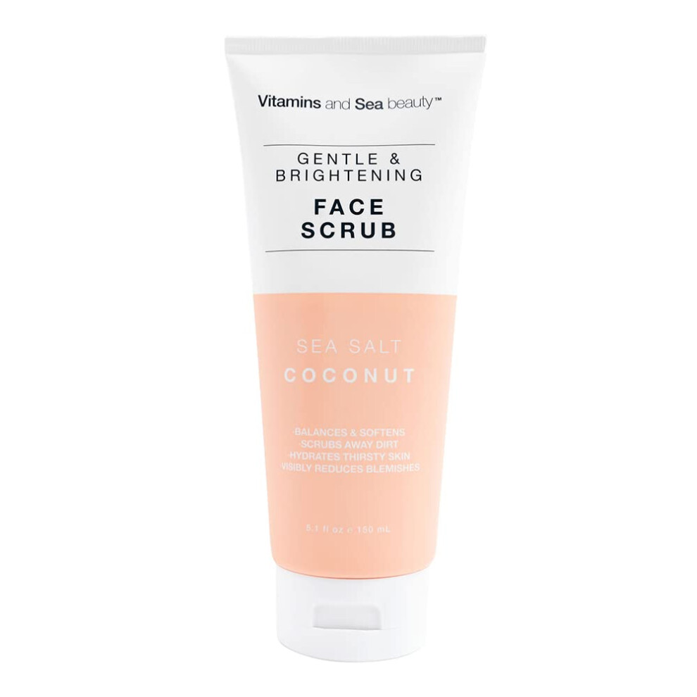 Vitamins and Sea Beauty  Hydrating Exfoliating Face Cleansing Wash Scrub  Skin Deep Pore Cleanser Minimizer with Sea Salt and Coconut Skinca