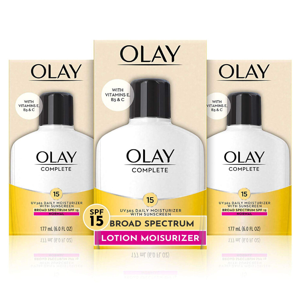 Olay Complete Lotion Moisturizer with Sunscreen SPF 15 Normal  6.0 Fluid Ounce  3 Count