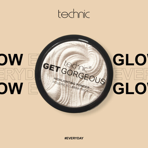 Technic Technic Get Gorgeous Highlighting Powder - Pressed Shimmer Face Makeup Compact for a Natural Glow. Shade: Original 1