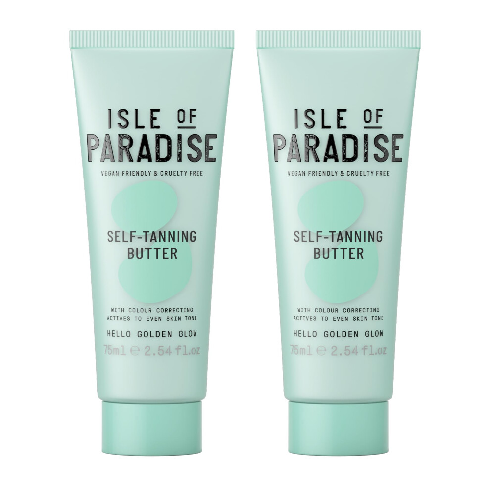 Isle of Paradise Self-Tanning Body Butter  Vegan  Cruelty Free  Self-Tan Butter  75ml - 2 Pack