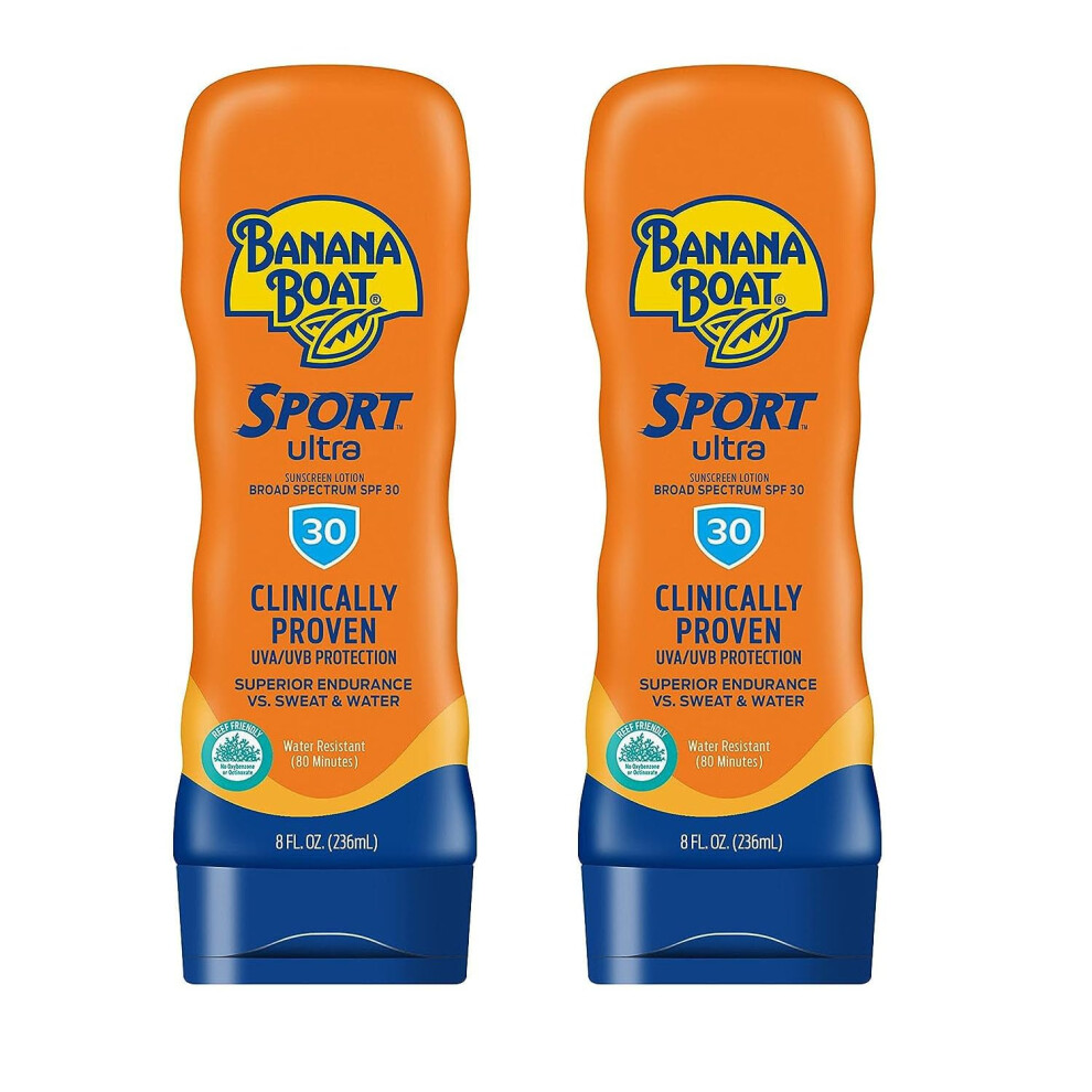 Banana Boat Water Resistant Sport Performance Broad Spectrum SPF 30 Sunscreen Lotion  Swim Splash Sport - Up to 80 Minutes Water Resistant