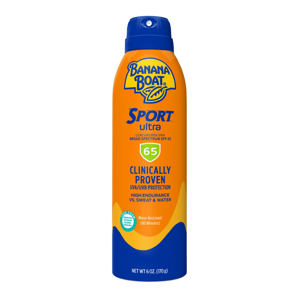 Banana Boat Sport Ultra SPF 65 Sunscreen Spray  6oz | Banana Boat Sunscreen Spray SPF 65  Oxybenzone Free Sunscreen  High SPF Sunscreen  Spr