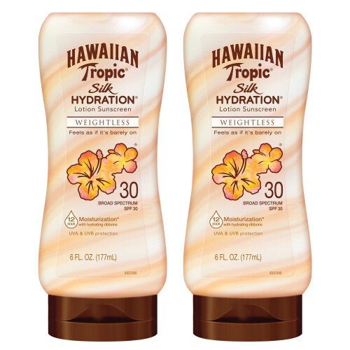 Hawaiian Tropic Hawaiian Tropic Αντηλιακό Λοσιόν Ενυδάτωσης SPF 30, 6oz Δίδυμο Πακέτο | Χωρίς Λάδι