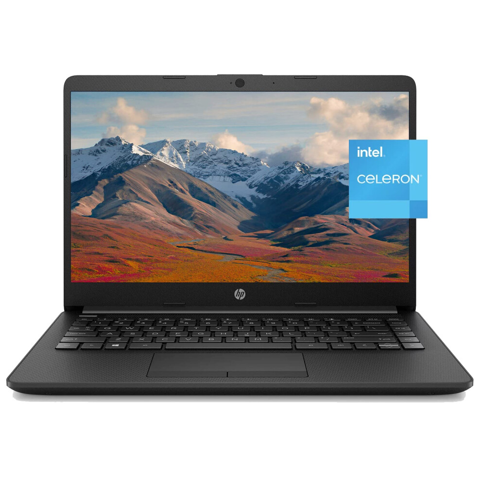 HP Newest Stream 14"" HD Laptop  Intel Celeron Quad-Core Processor  16GB DDR4 RAM  64GB eMMC  1 Year Office 365  WiFi  Bluetooth  HDMI  RJ-4