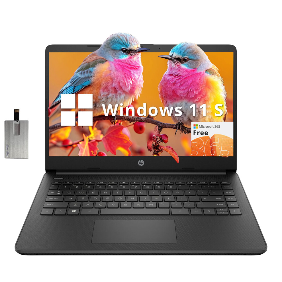 HP Stream 14"" HD BrightView Laptop  Intel Celeron N4120  16GB RAM  256GB Storage (128GB eMMc+128GB USB Card)  Intel UHD Graphics  720p HD W