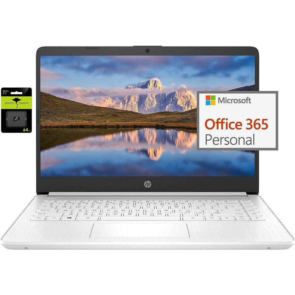 HP 14"" Ultral Light Laptop for Students and Business  Intel Quad-Core N4120  16GB RAM  192GB Storage(64GB eMMC+128GB Ghost Manta SD)  1 Yea