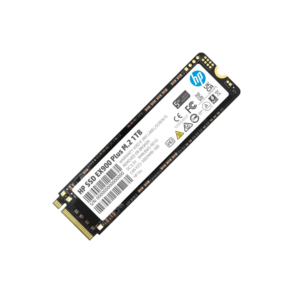 HP EX900 Plus 1TB NVMe SSD M.2 Gen3 x4  8 Gb/s Internal Solid State Drive Up to 3300 MB/s Compatible with Laptop & Desktop PC - 35M34AA#ABA