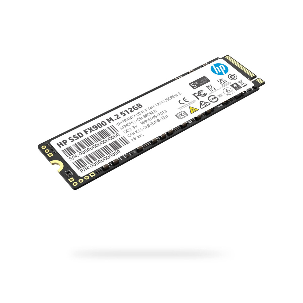 HP FX900 512GB NVMe Gen4 Gaming PC SSD - PCIe 4.0  16 Gb/s  M.2 2280  3D TLC NAND Internal Solid State Hard Drive Up to 4900 MB/s - 57S52AA#