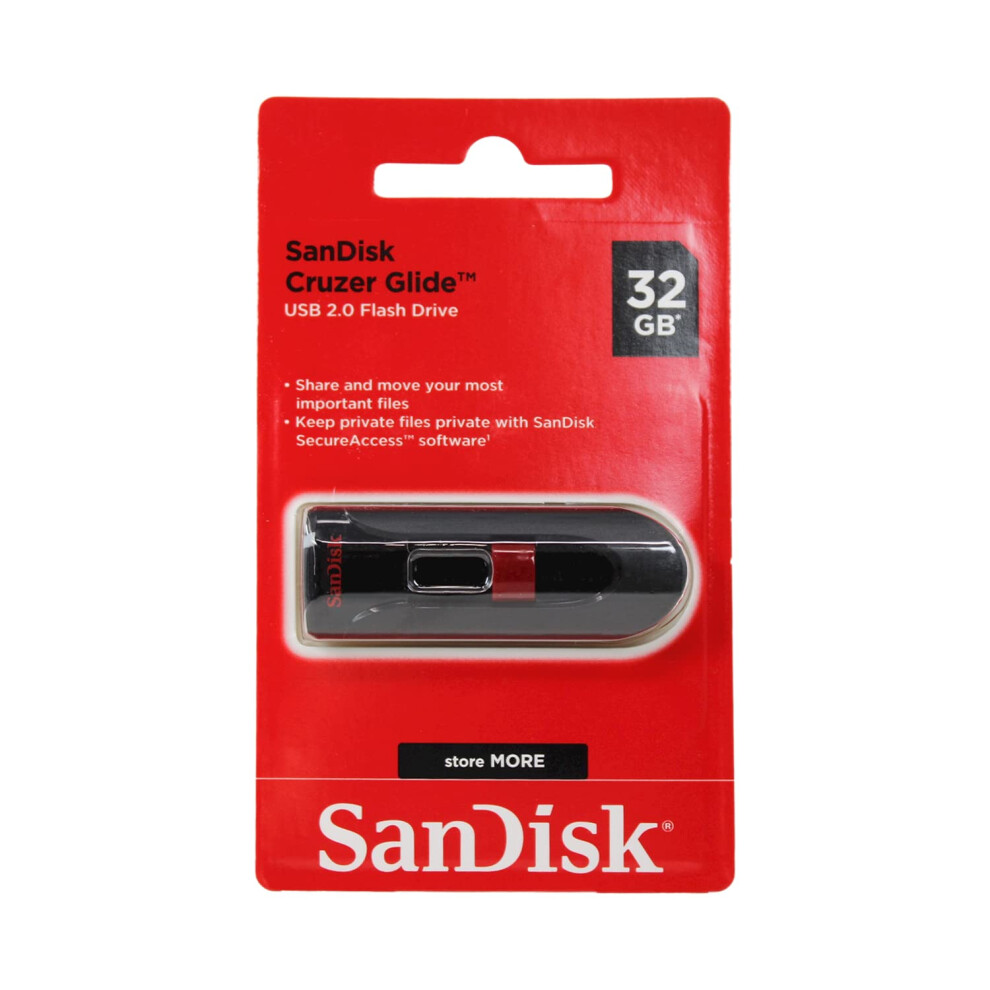 SanDisk Cruzer Glide USB 32GB Flash Drive 2.0 (SDCZ60-032G-A46)