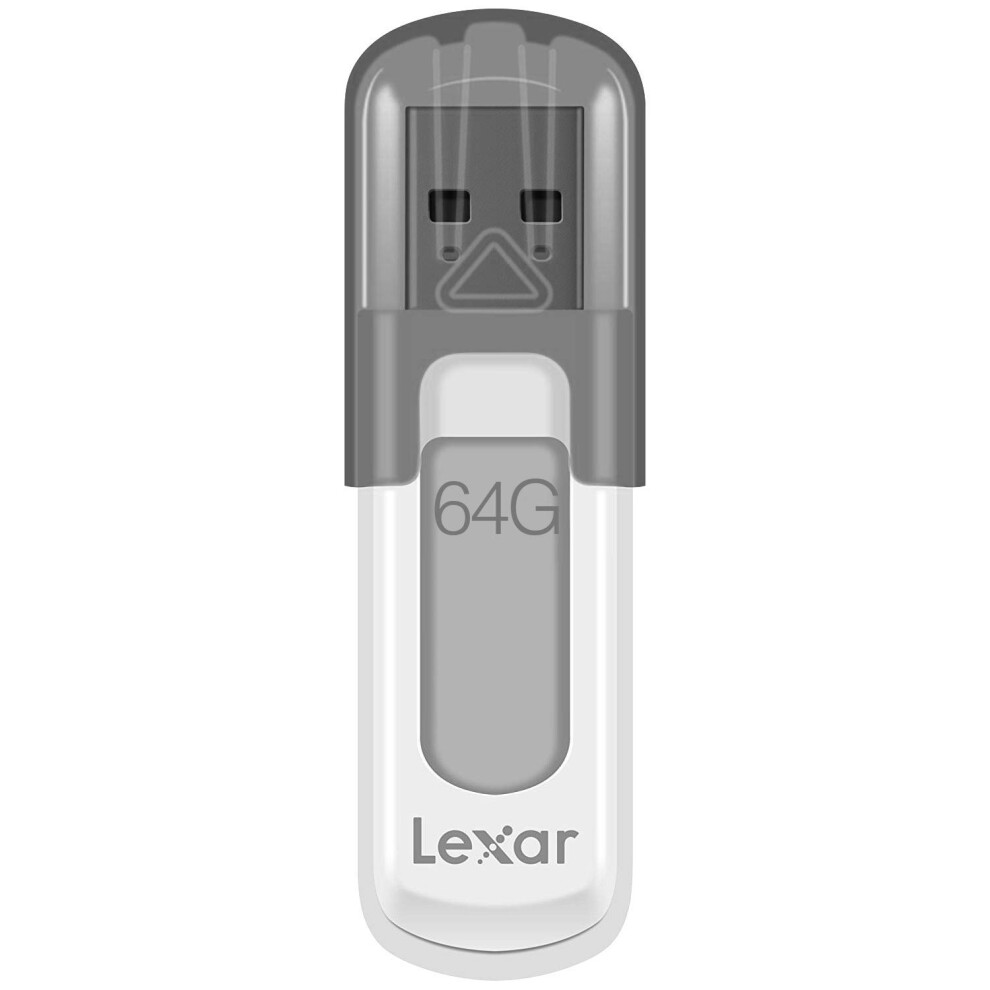 Lexar 64GB JumpDrive V100 USB 3.2 Gen 1 Flash Drive for Storage Expansion and Backup  Gray (LJDV100-64GABNL)