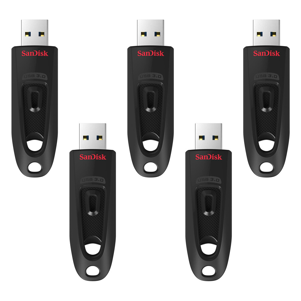 SanDisk 128GB 5-Pack Ultra USB 3.0 Flash Drive (5x128GB) - SDCZ48-128G-B5CT  Black