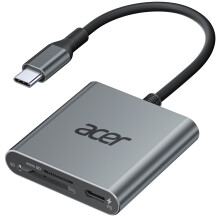 Acer USB C SD 4.0 Card Reader for iPhone 15 Dual Slot Type-C SD Memory Card Reader Adapter with 100W PD Port for MicroSD SDXC SDHC UHS-II
