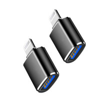 (Apple MFi Certified)Lightning Male to USB3.0 Female Adapter OTG Cable 2 Pack Portable USB Camera Adapter OTG Data Sync Cable for iPhone13/1