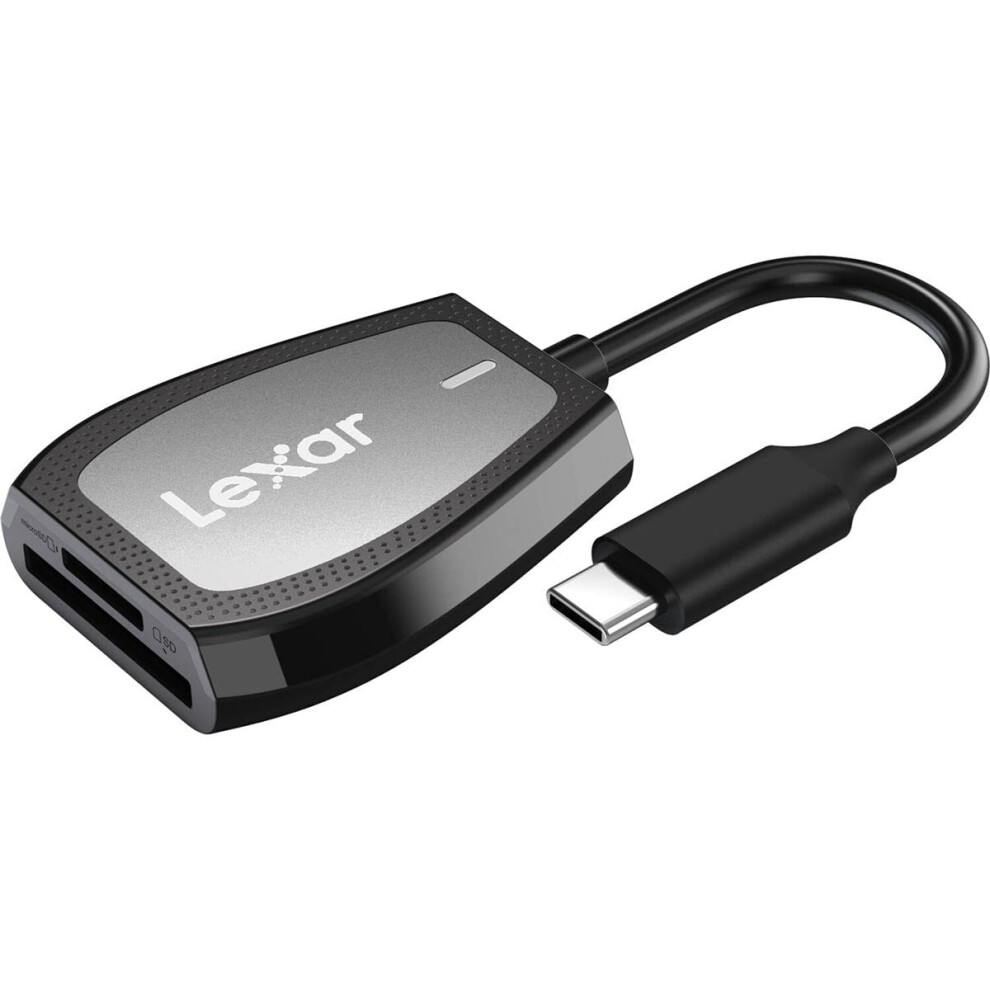 Lexar Professional USB 3.2 Type-C Dual-Slot Reader  Supports SD and microSD UHS-II Cards  Up To 312MB/s Read (LRW470U-RNHNU)