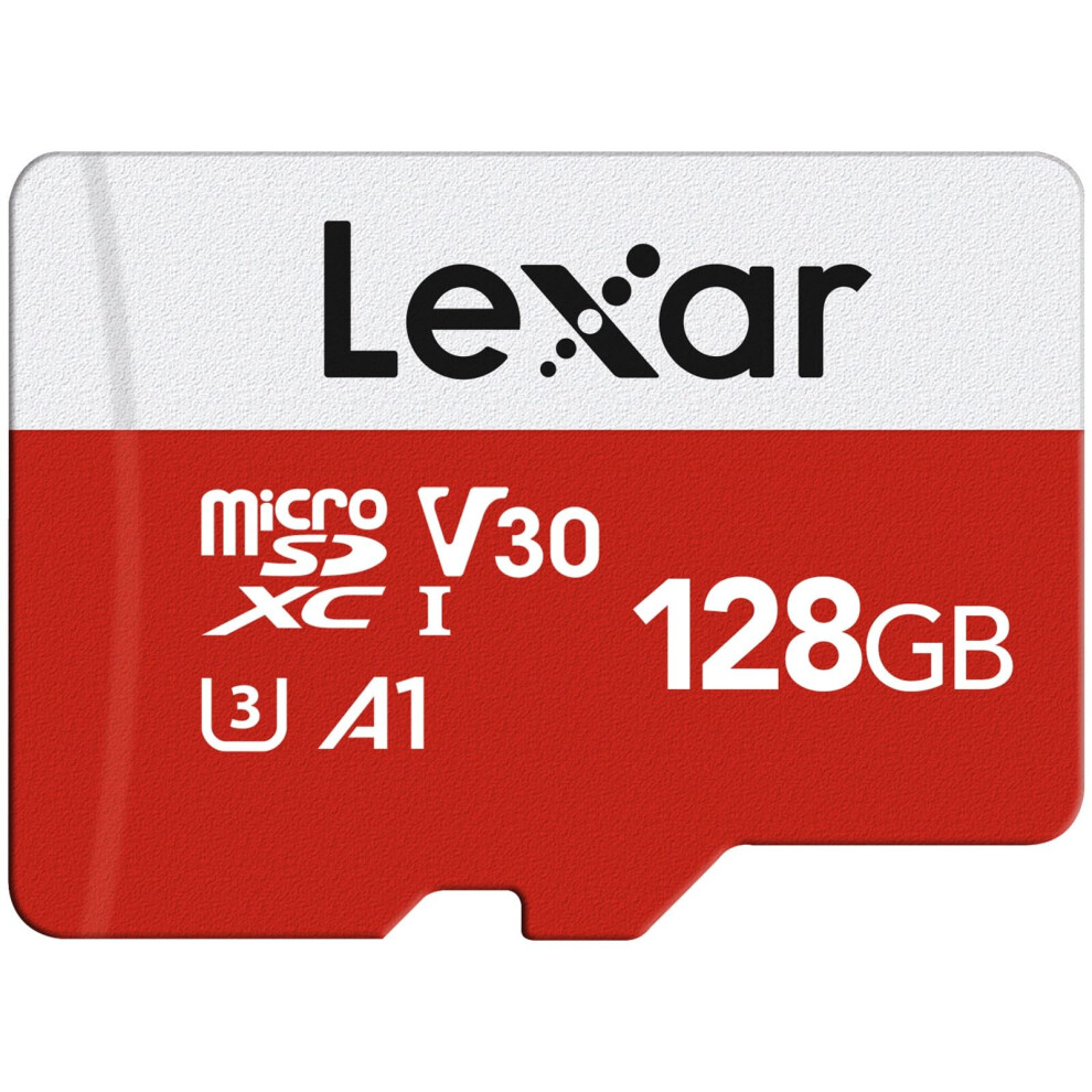 Lexar 128GB Micro SD Card  microSDXC UHS-I Flash Memory Card with Adapter - Up to 100MB/s  A1  U3  Class10  V30  High Speed TF Card