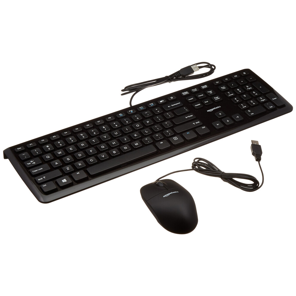 Amazon Basics Wired Computer Keyboard & Mouse  10-Pack  Black