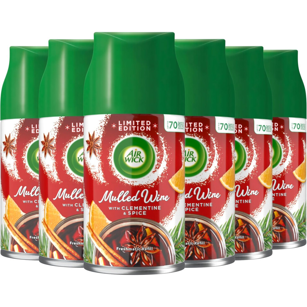 6 x Air Wick Freshmatic Max Automatic Spray Refill 250ml - Mulled Wine