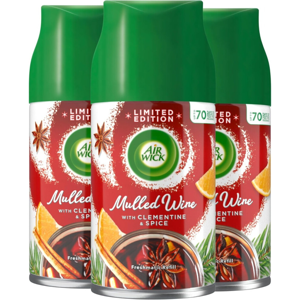 3 x Air Wick Freshmatic Max Automatic Spray Refill 250ml - Mulled Wine