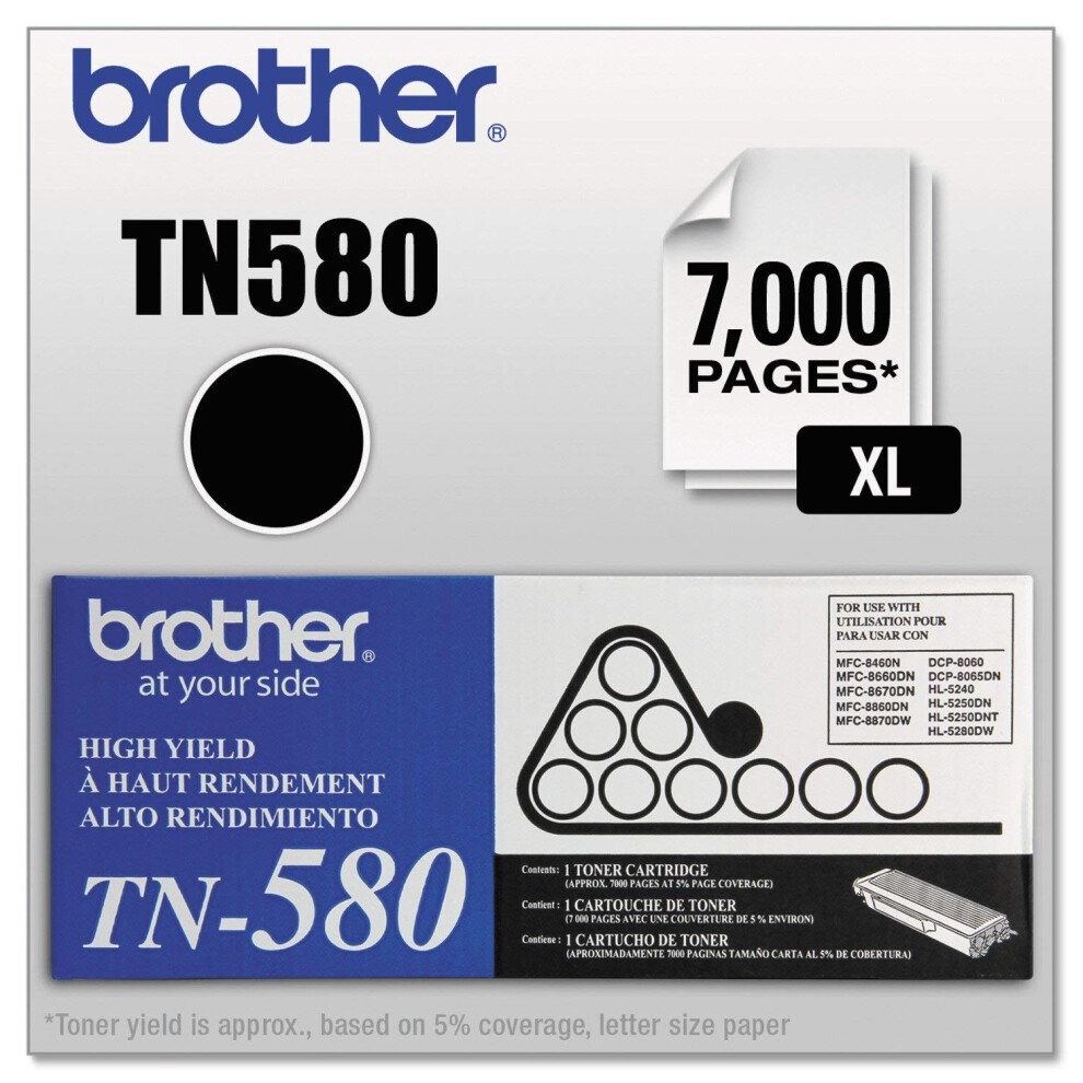 BRTTN580 - Brother Black High Yield Toner Cartridge for printer