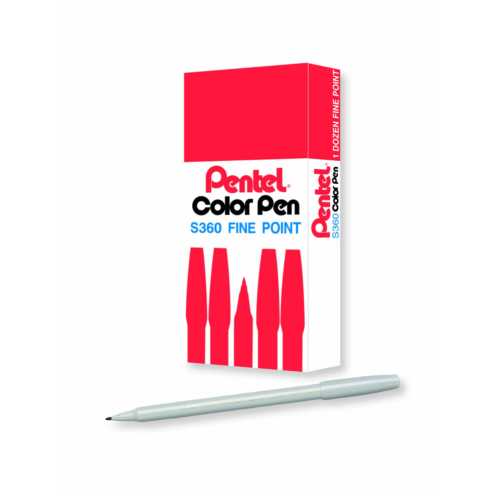 Pentel Arts Color Pen  Light Gray  Box of 12 (S360-112)