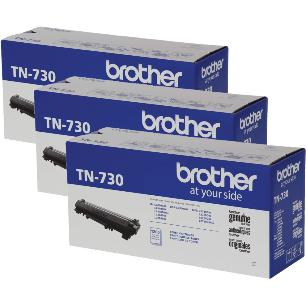 Brother TN-730 TN730 Genuine Black Toner DCP-L2550DW  HL-L2350DW HL-L2370DW  HL-L2370DW XL  HL-L2390DW HL-L2395DW MFC-L2710DW MFC-L2750DW MF