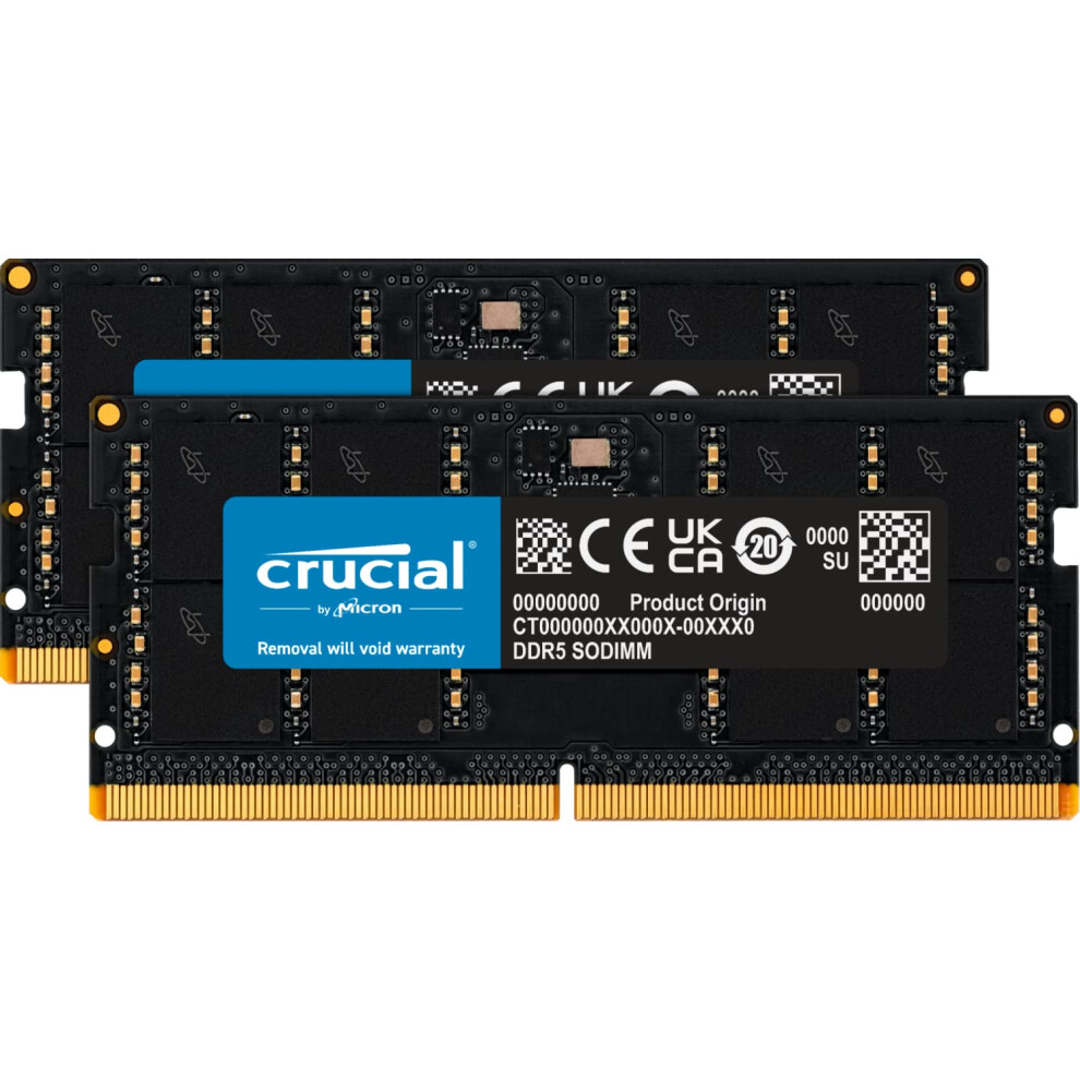 Crucial DRAM 24GB Kit (2x12GB) DDR5 5600MHz (or 5200MHz or 4800MHz) Laptop Memory CT2K12G56C46S5